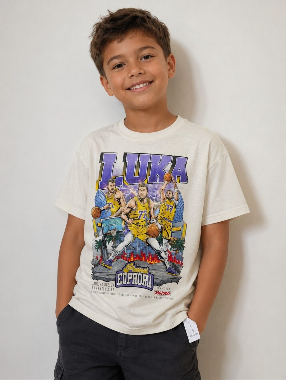 Luka Graphic Tee — Cream Basketball Illustration No. 256/500